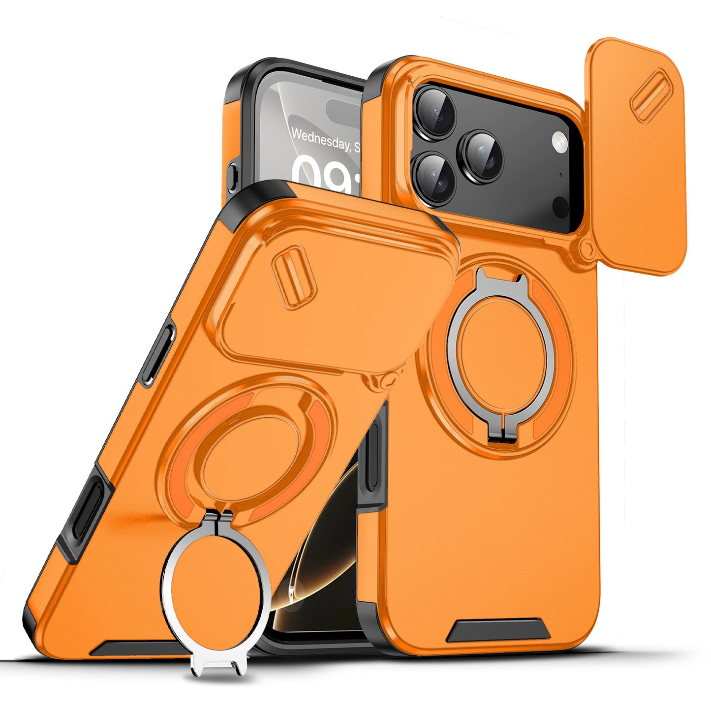 Magnetic Window Phone Case with Holder for iPhone Series