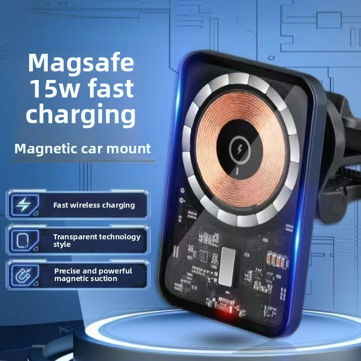 Magnetic Wireless Car Charger 15W Fast Charging Phone Holder