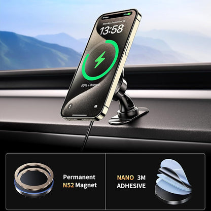 Magnetic Wireless Car Charger with Fast Charging