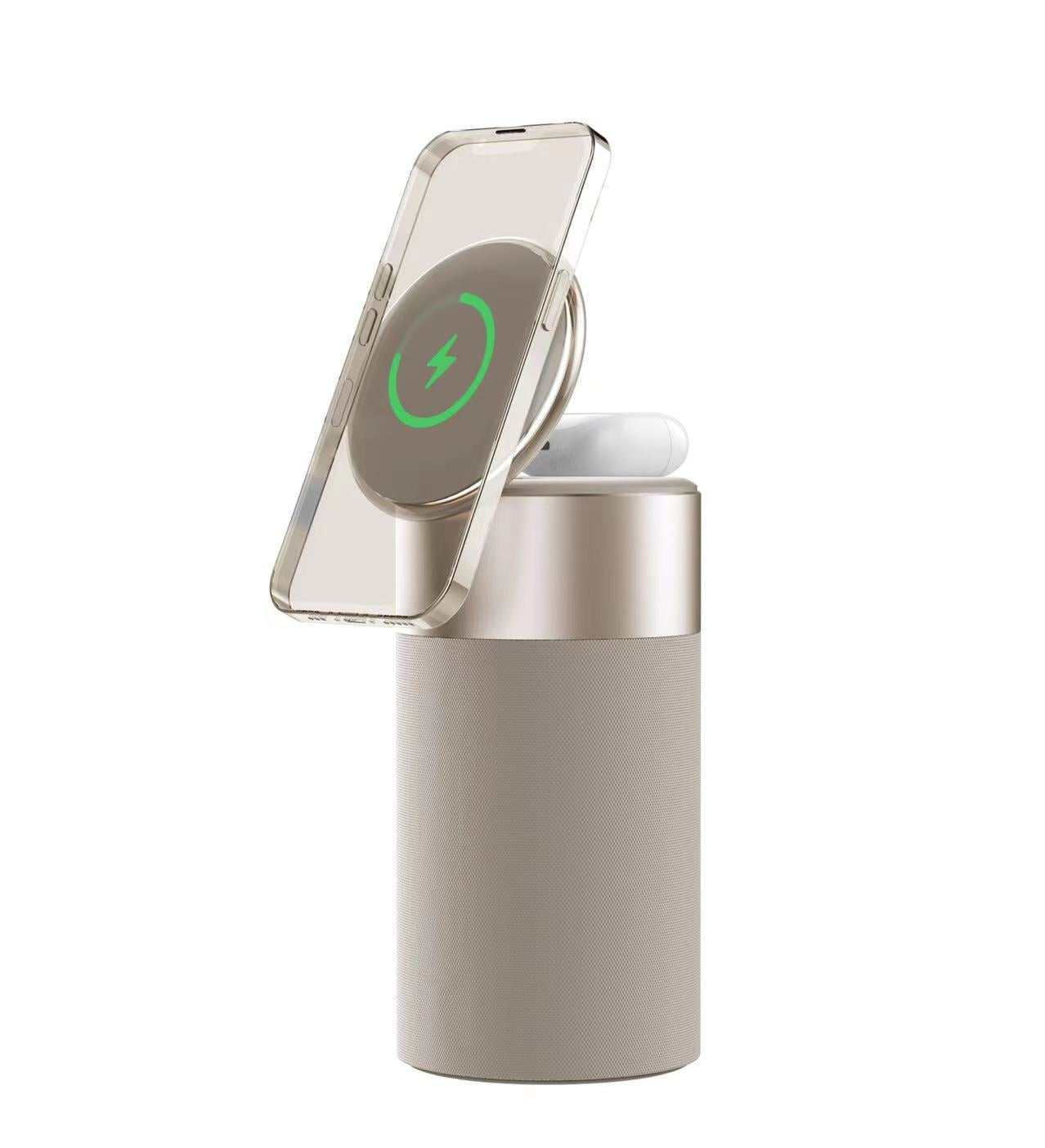 Magnetic Wireless Charger with Bluetooth Speaker and Night Light