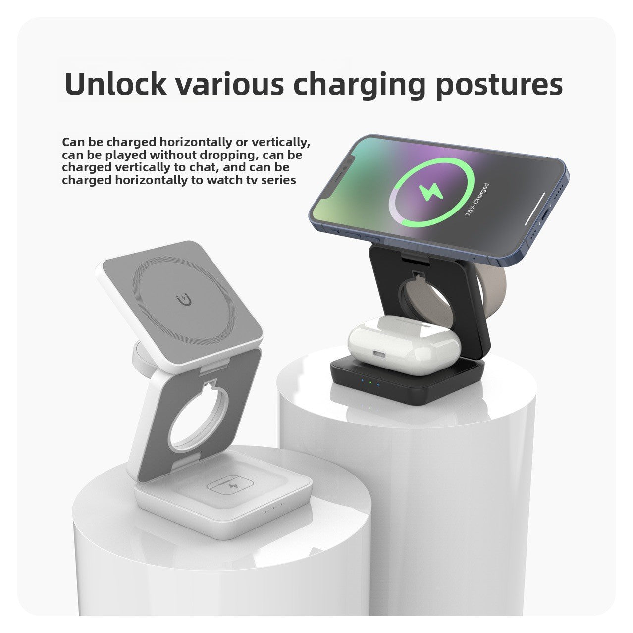 Magnetic Wireless Charger with Foldable Stand