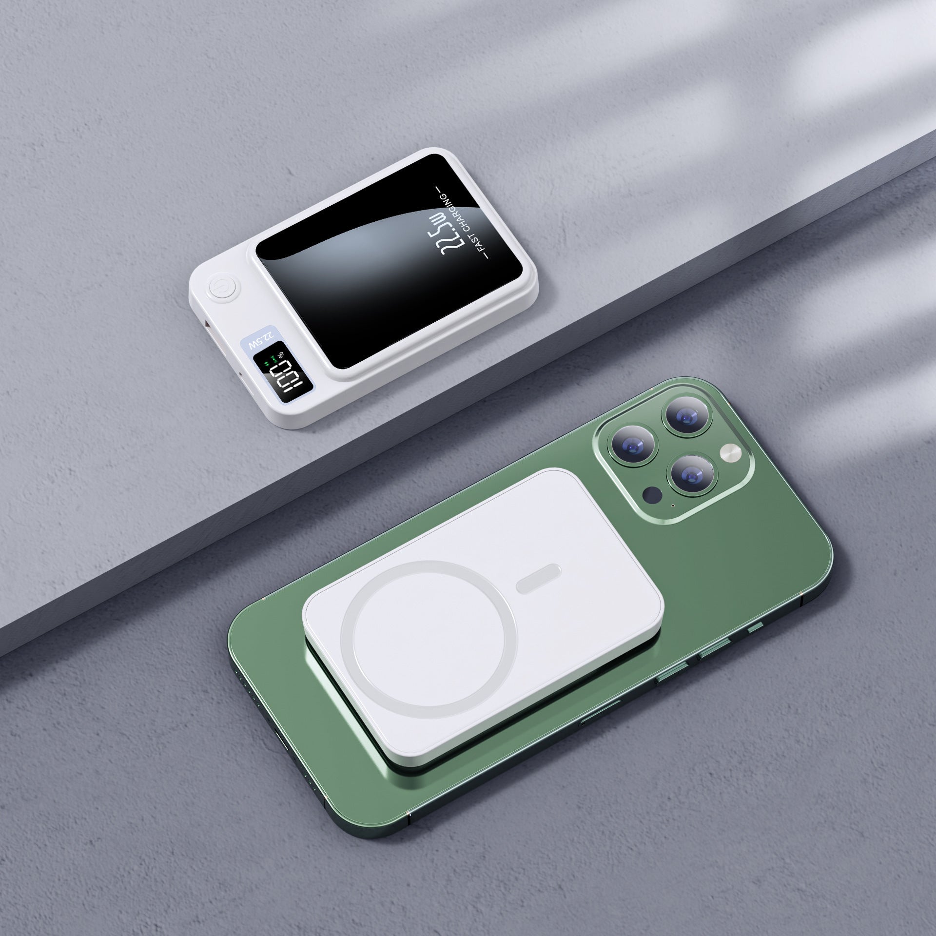 Magnetic wireless charging battery