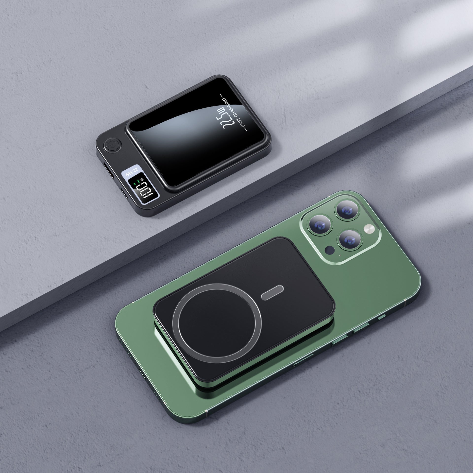 Magnetic wireless charging battery