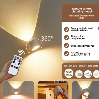 Magnetic Wireless Charging Wall Lamp with Remote Control