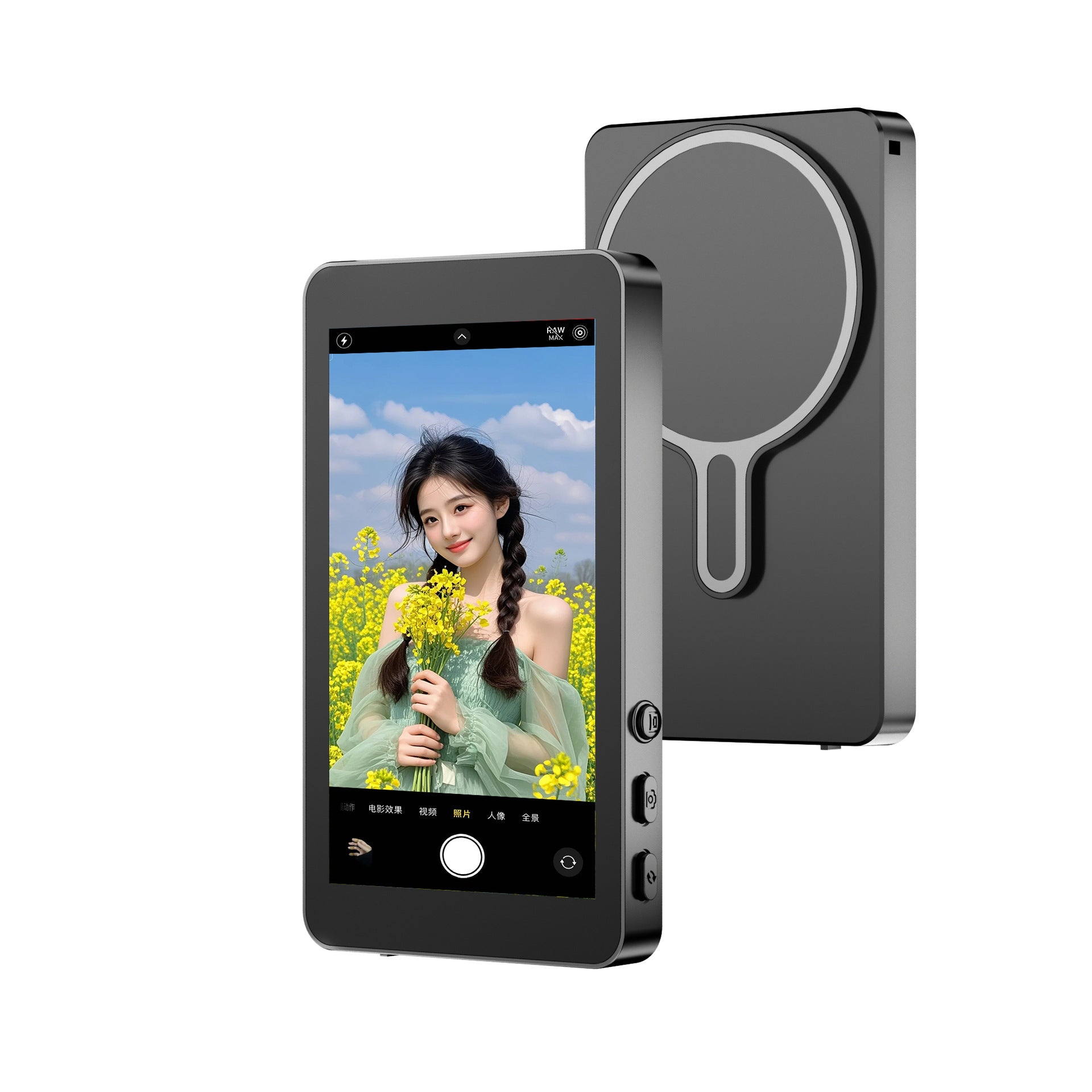 Magnetic Wireless Phone Selfie Screen Mirror with Zoom and Audio
