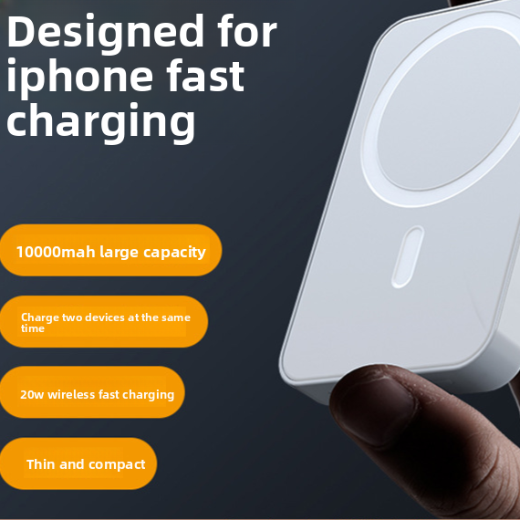 Magnetic Wireless Power Bank with Fast Charging