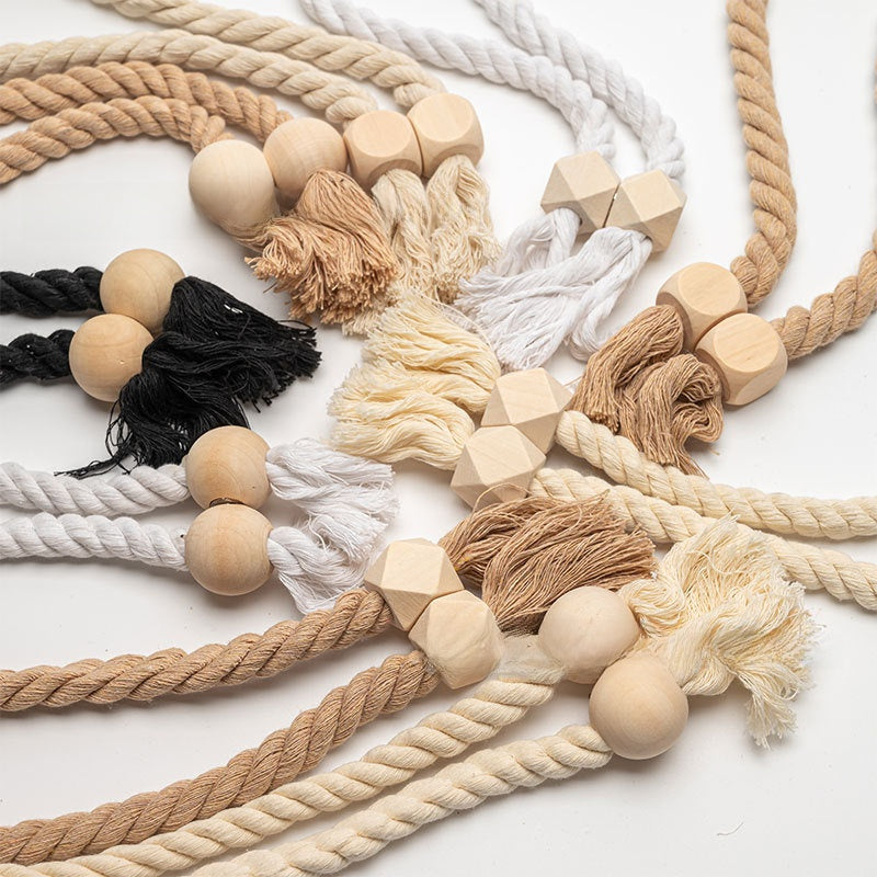Magnetic Wood Bead Curtain Tie