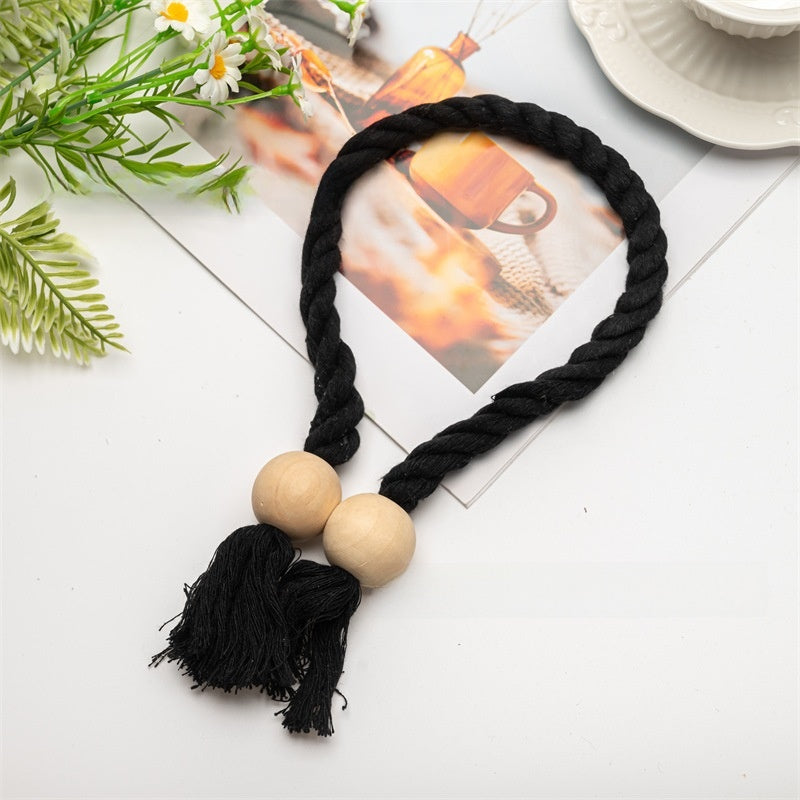Magnetic Wood Bead Curtain Tie