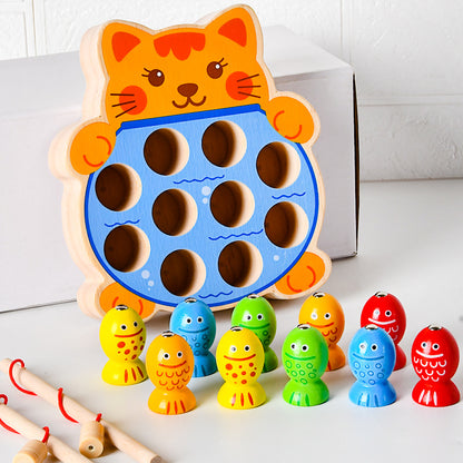Magnetic Wooden Fishing Game Toy
