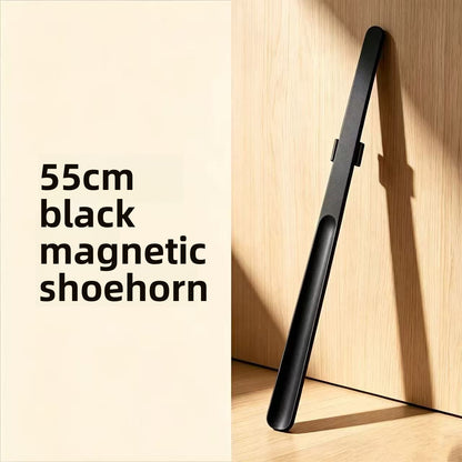 Magnetic Wooden Shoehorn with Long Handle No-Bend Shoe Aid