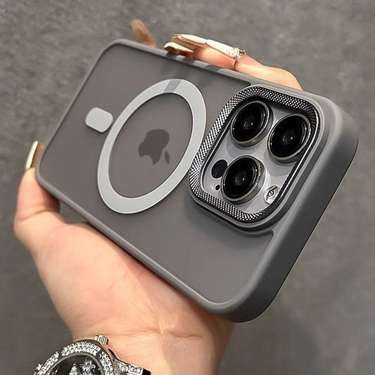 MagSafe Compatible Matte Phone Case with Diamond Lens