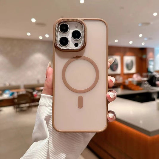 MagSafe Compatible Matte Phone Case with Diamond Lens