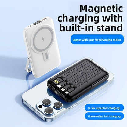 Magsafe Magnetic Wireless Power Bank with Built-in Cables