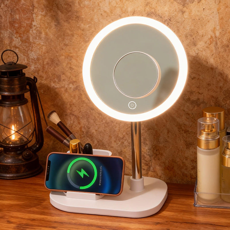 Makeup mirror with lights