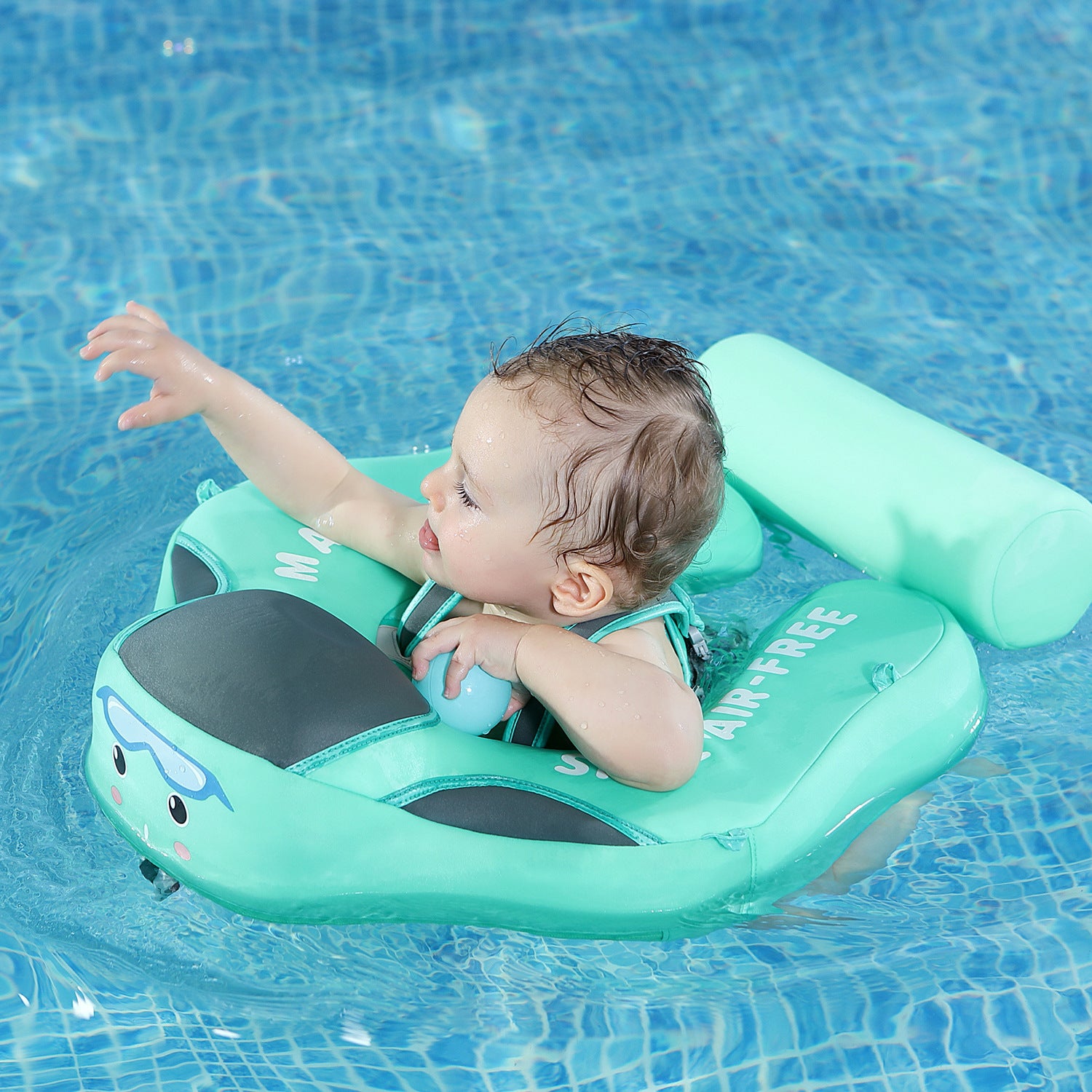 Mambobaby Baby Inflatable Swim Ring with Sun Canopy