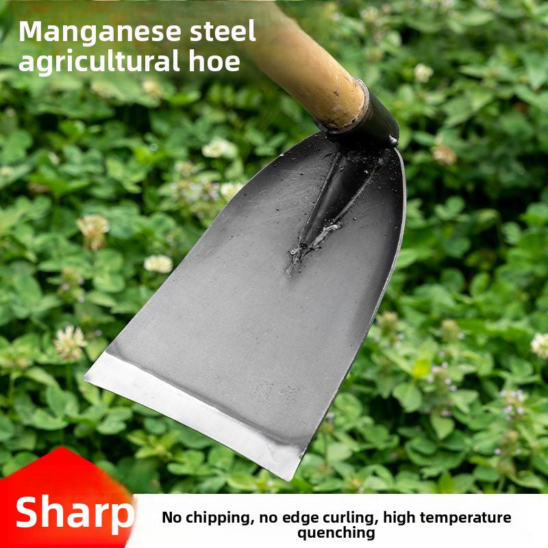 Manganese Steel Garden Digging Hoe with Wooden Handle