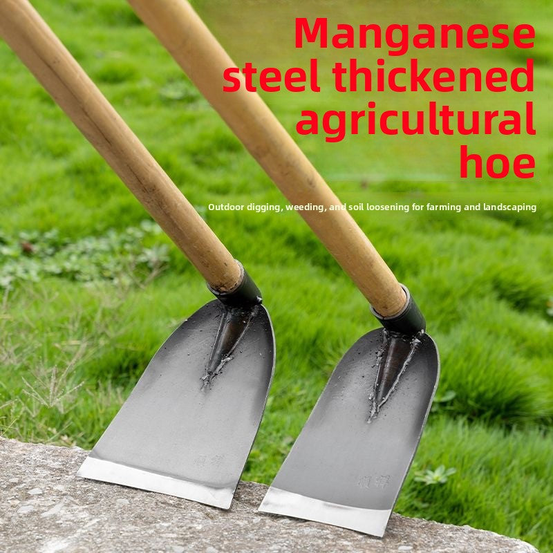 Manganese Steel Garden Digging Hoe with Wooden Handle