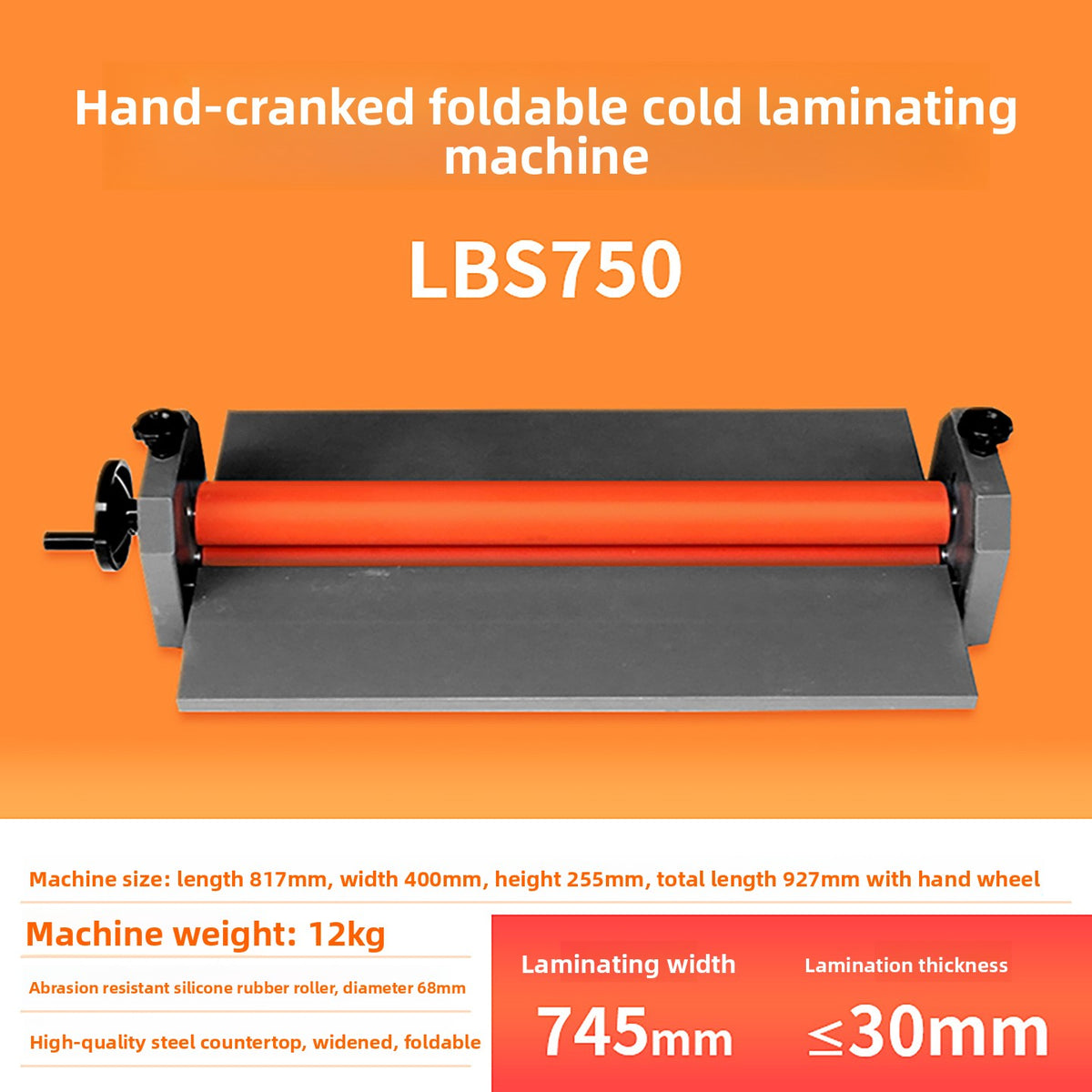 Manual Cold Laminating Machine with Silicone Roller