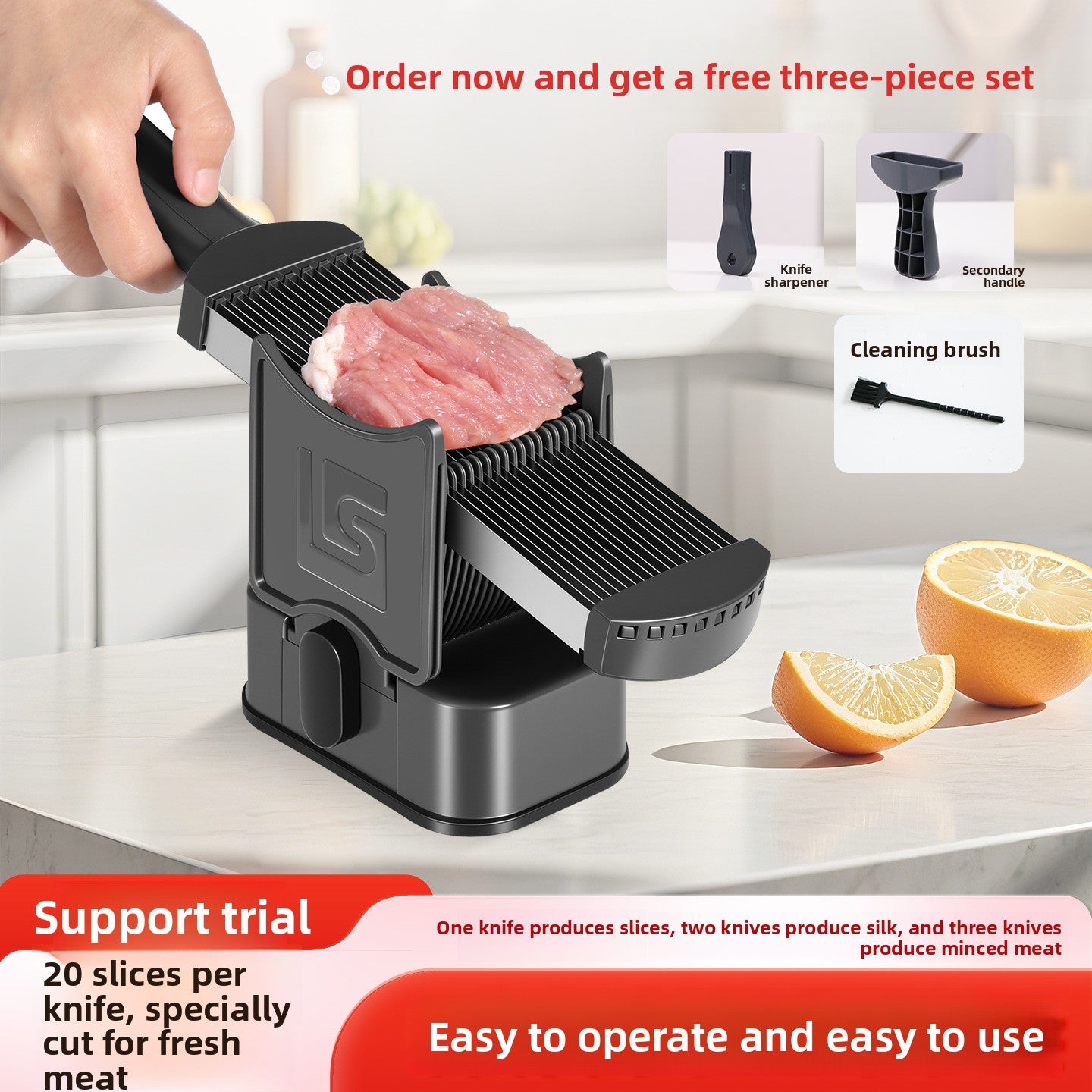 Manual Meat Slicer Shredder Dicer