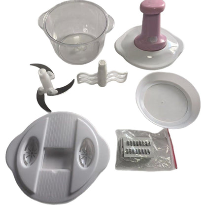 Manual push-type food chopper