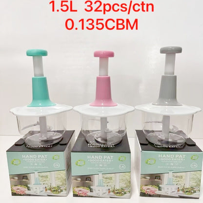 Manual push-type food chopper