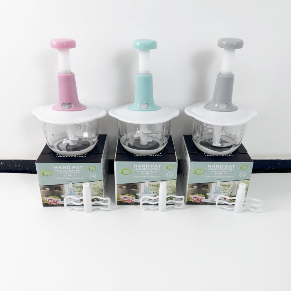 Manual push-type food chopper