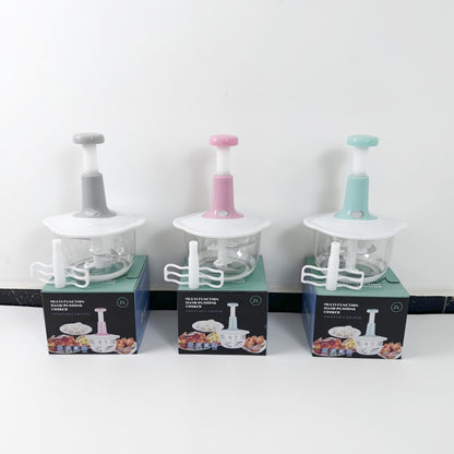 Manual push-type food chopper