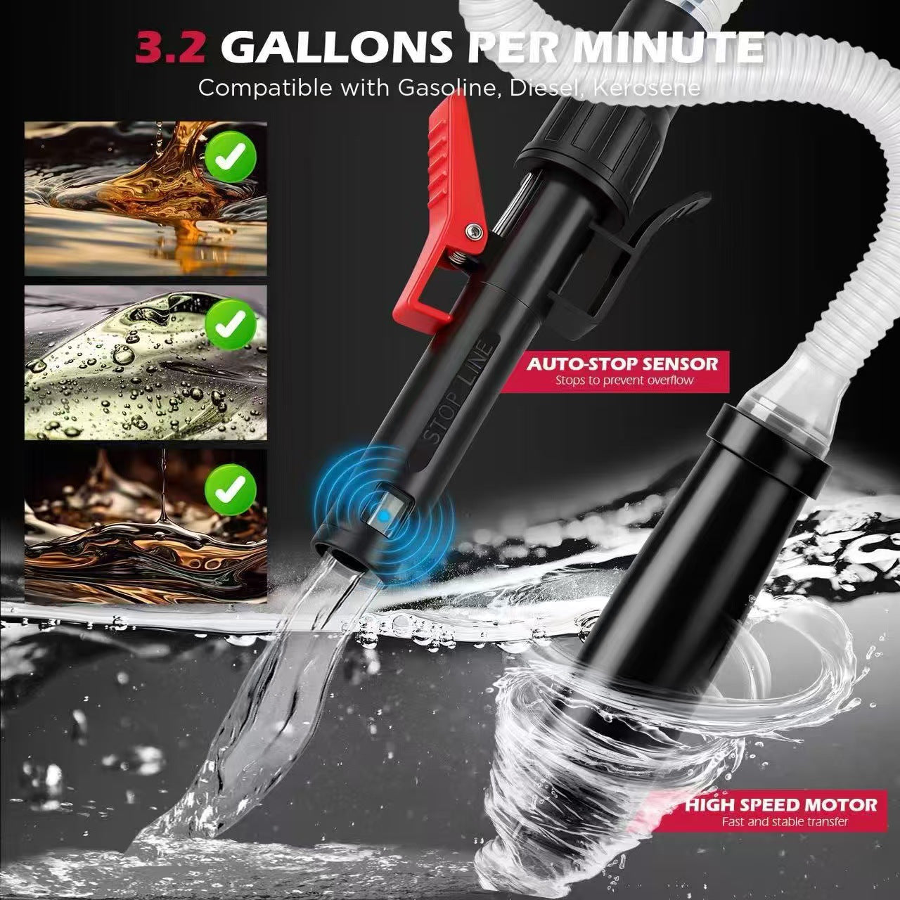 Manual Self-Stopping Oil Fluid Extractor Pump