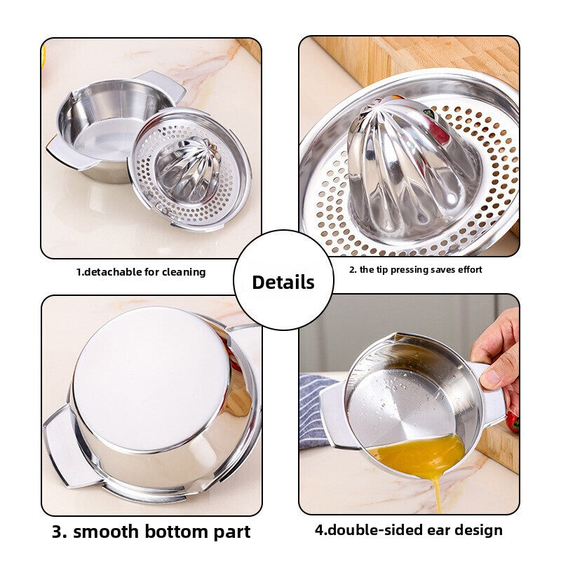 Manual stainless steel lemon juicer