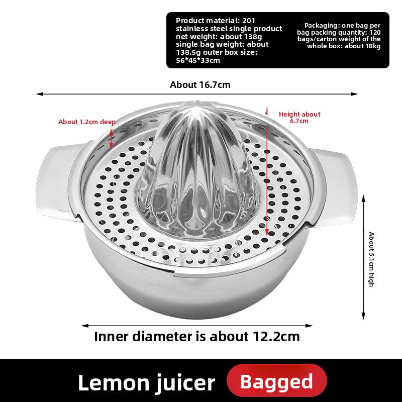 Manual stainless steel lemon juicer