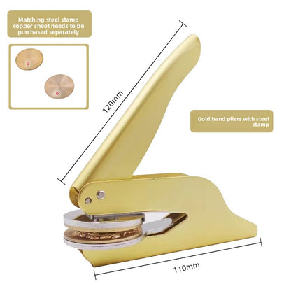 Manual Steel Hand Stamp with Copper Accessories