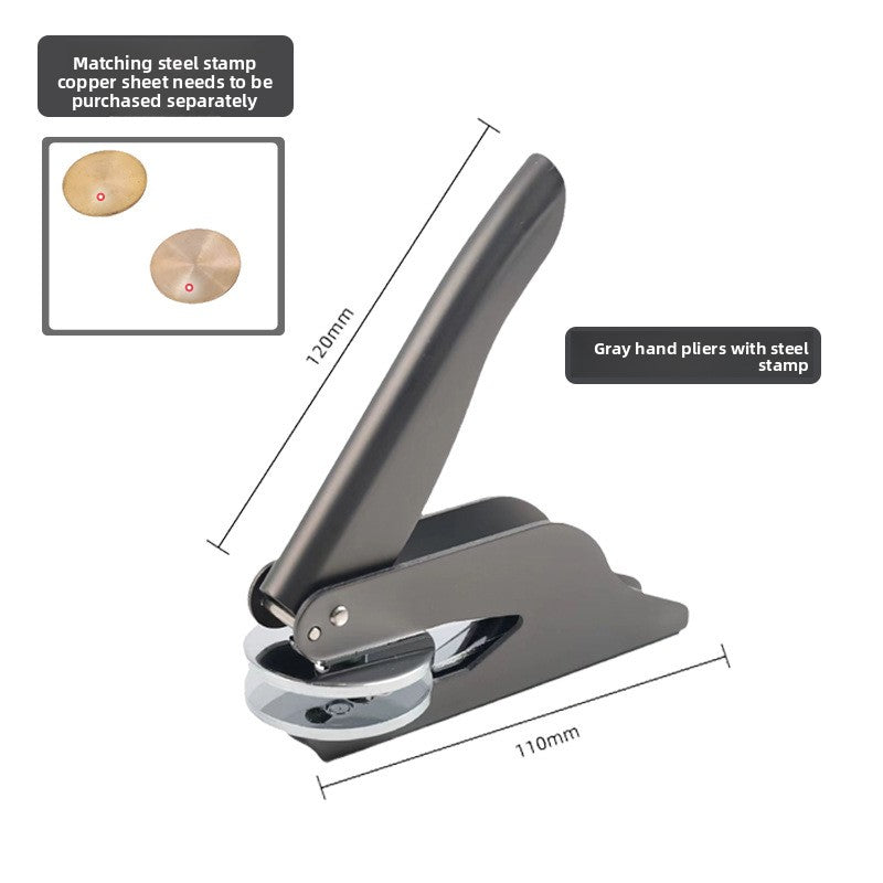 Manual Steel Hand Stamp with Copper Accessories