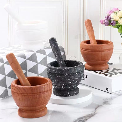 Manual traditional garlic mortar and pestle