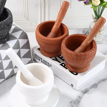 Manual traditional garlic mortar and pestle