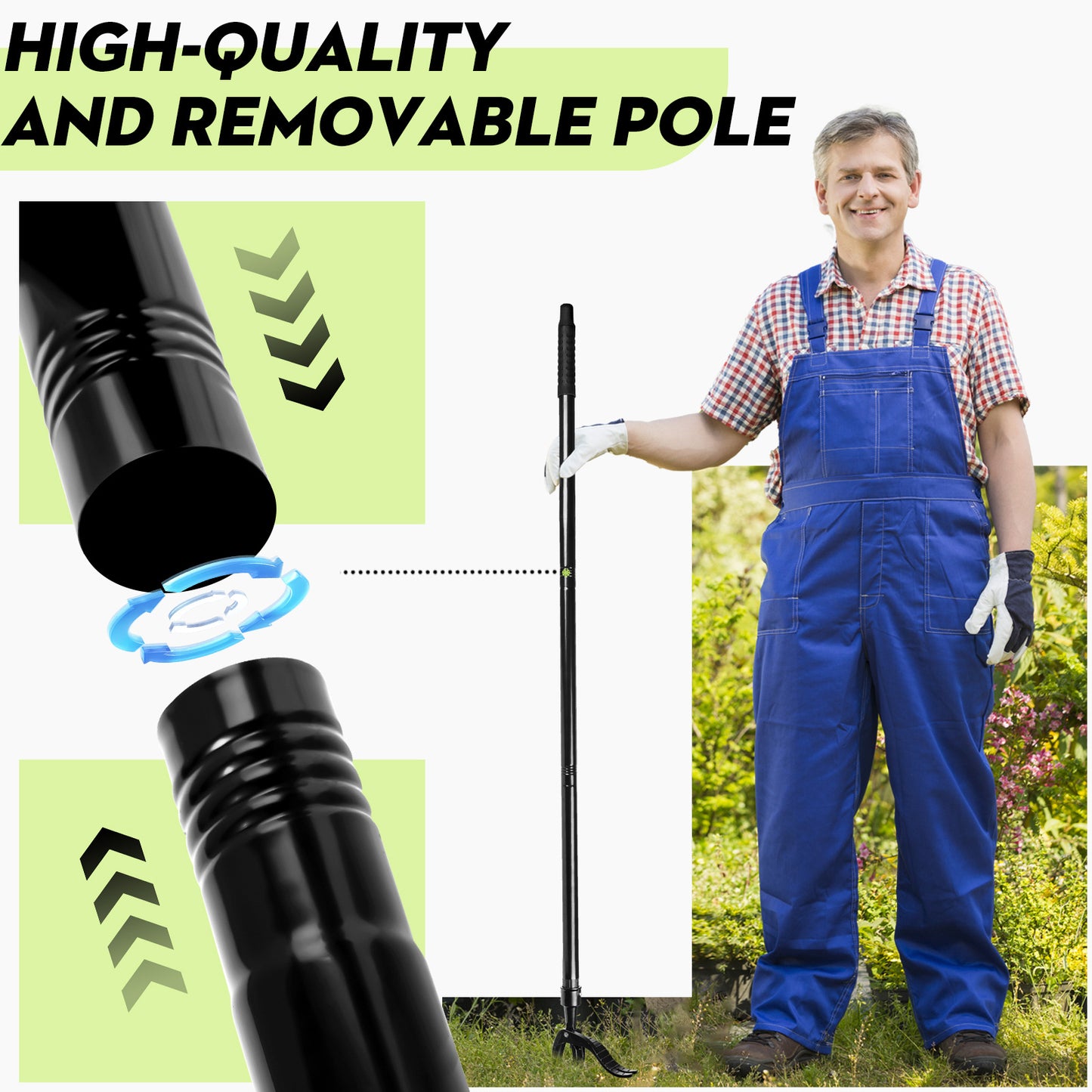 Manual Weeding Tool with Foot Pedal and Long Handle