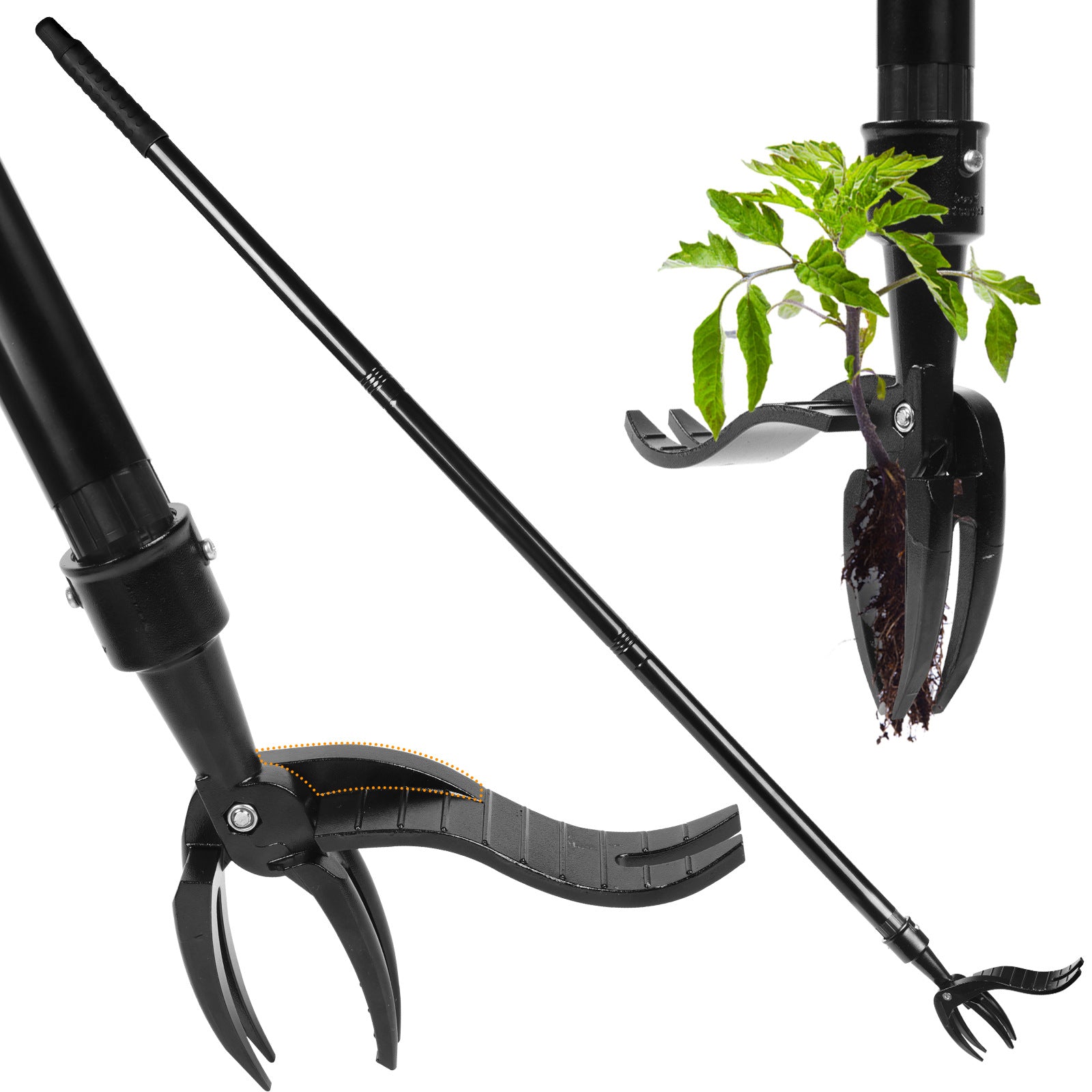 Manual Weeding Tool with Foot Pedal and Long Handle