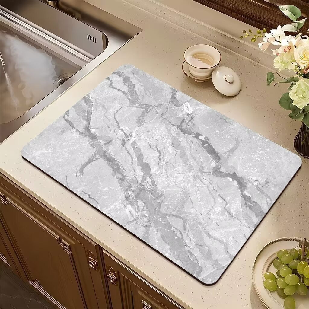 Marble Kitchen Drain Mat Absorbent Non-slip Table Mat
