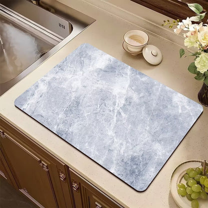 Marble Kitchen Drain Mat Absorbent Non-slip Table Mat