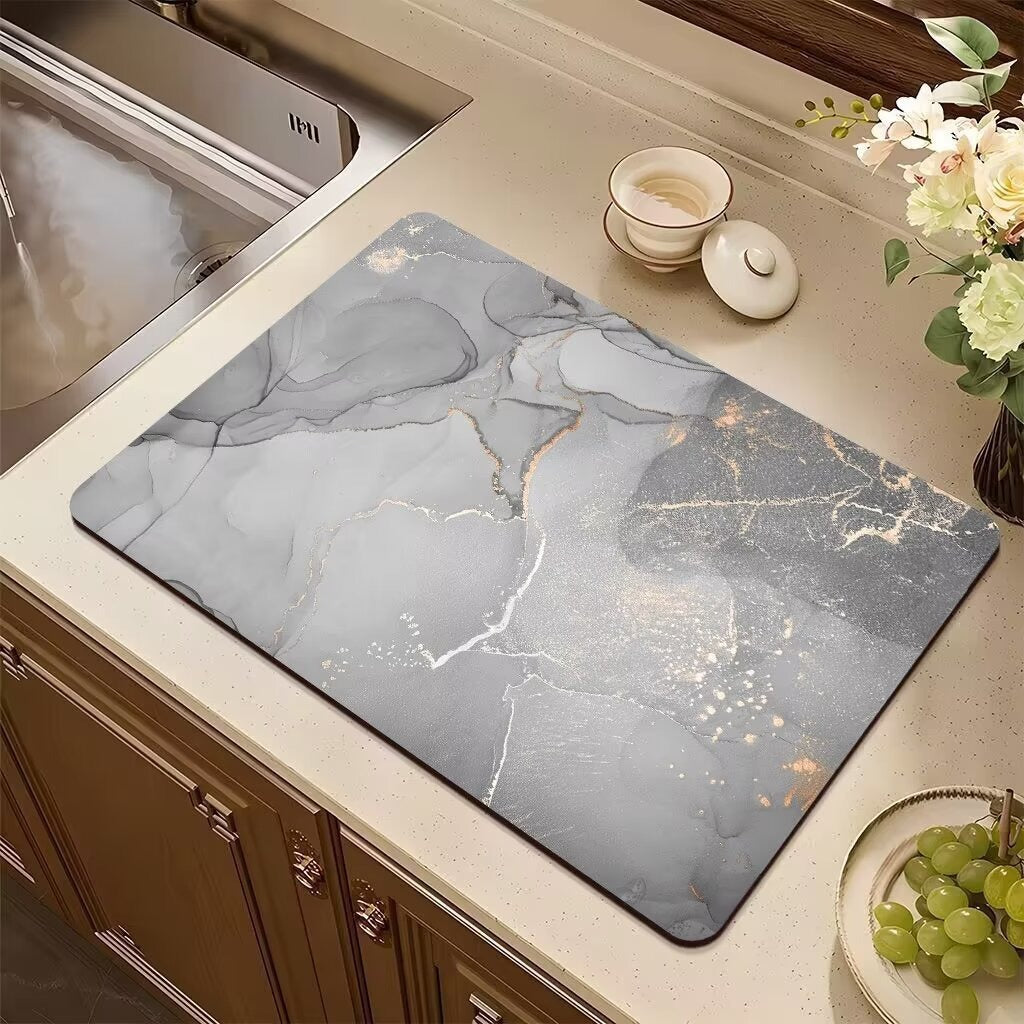 Marble Kitchen Drain Mat Absorbent Non-slip Table Mat