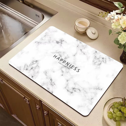 Marble Kitchen Drain Mat Absorbent Non-slip Table Mat
