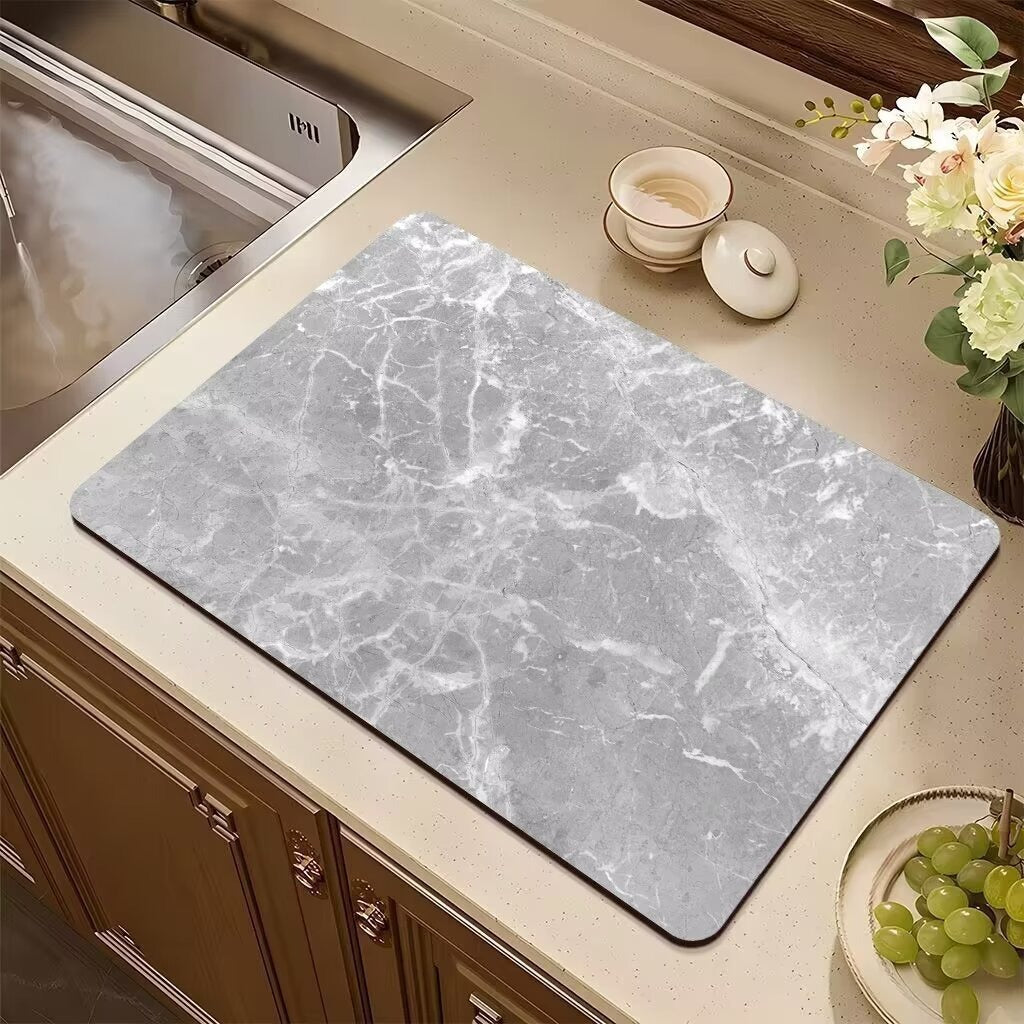 Marble Kitchen Drain Mat Absorbent Non-slip Table Mat