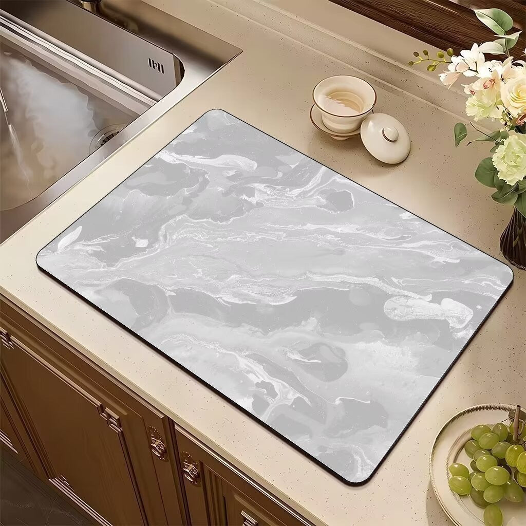 Marble Kitchen Drain Mat Absorbent Non-slip Table Mat
