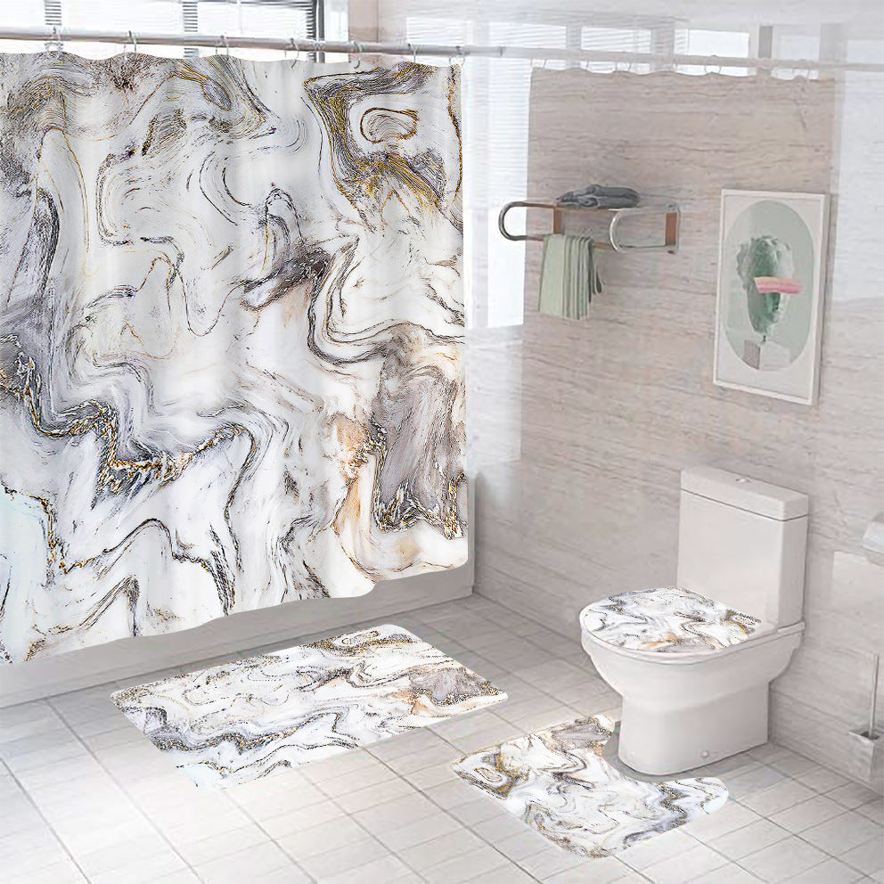 Marble Pattern Waterproof Shower Curtain