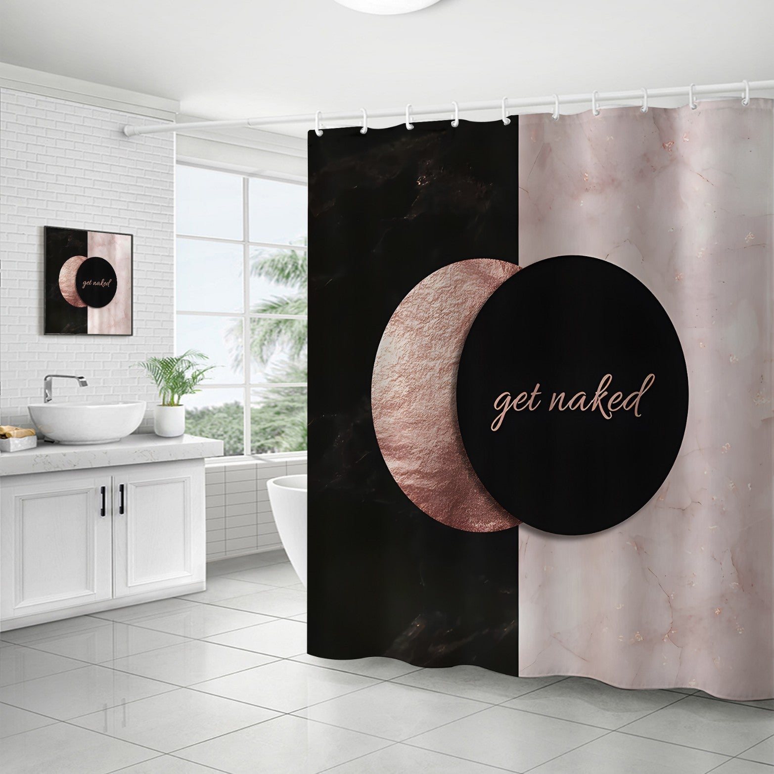 Marble Pattern Waterproof Shower Curtain