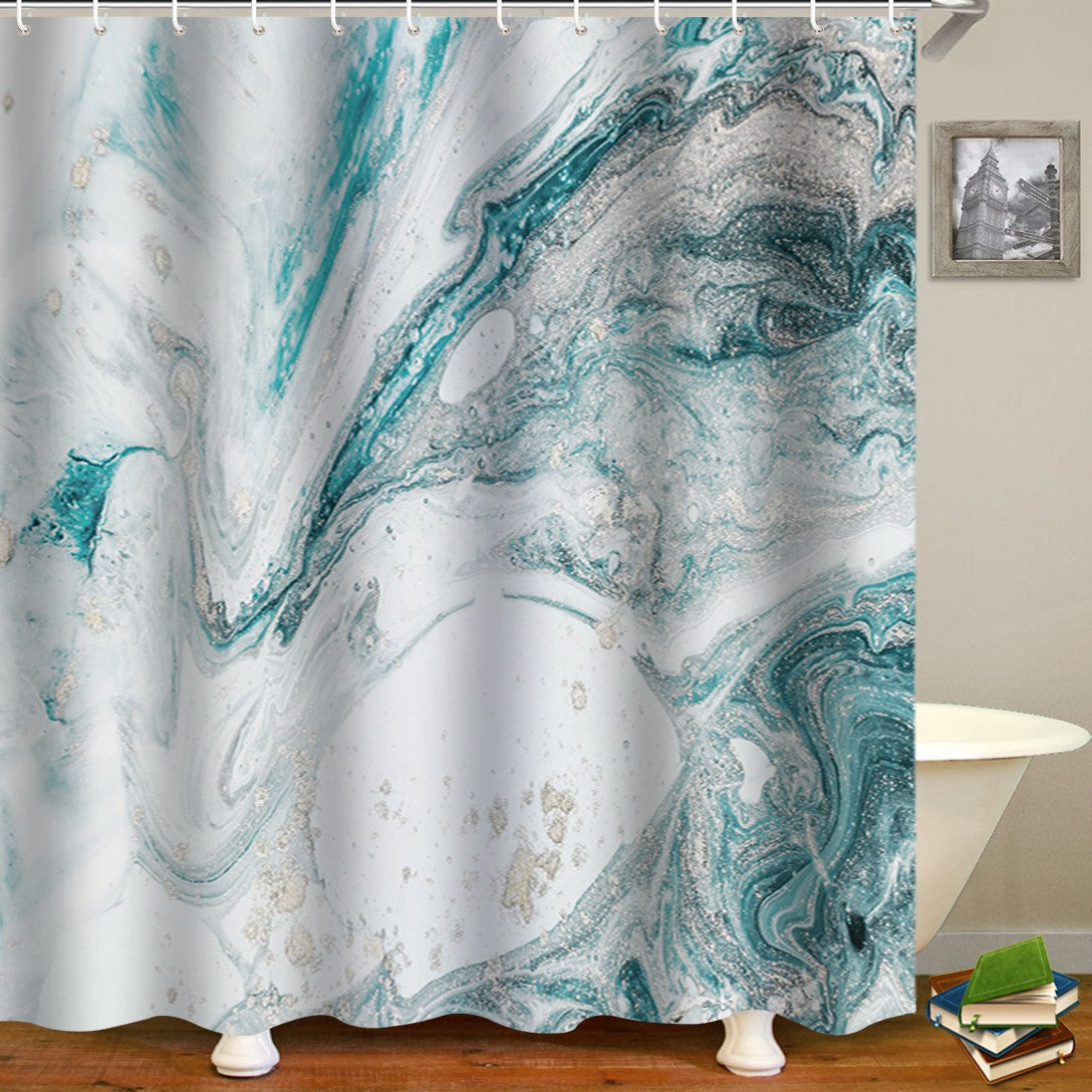 Marble Pattern Waterproof Shower Curtain
