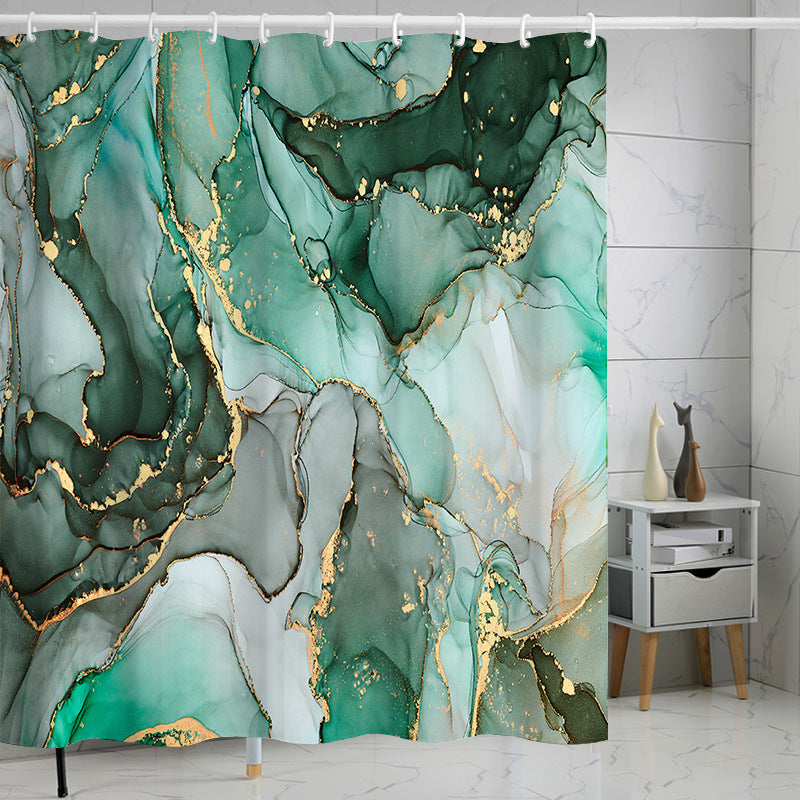 Marble Pattern Waterproof Shower Curtain