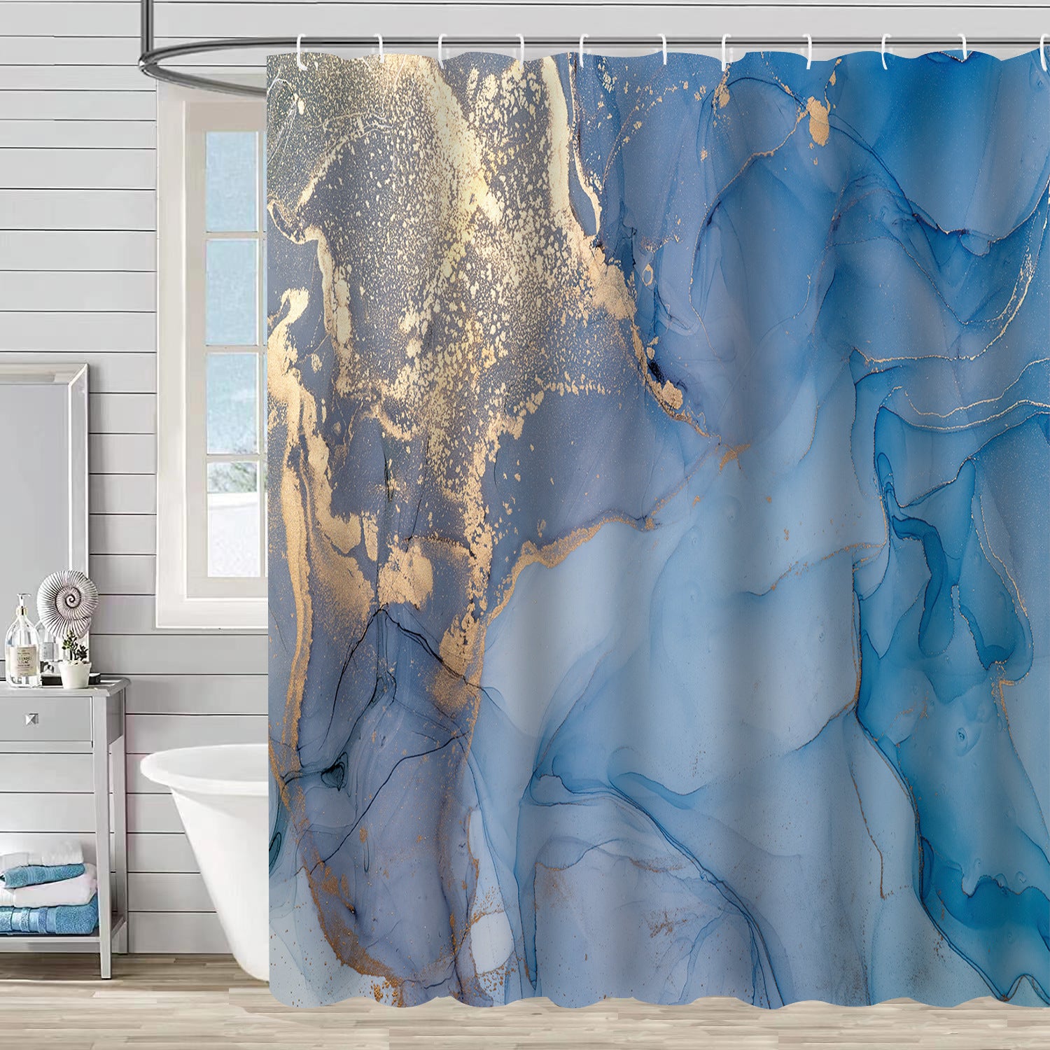 Marble Pattern Waterproof Shower Curtain