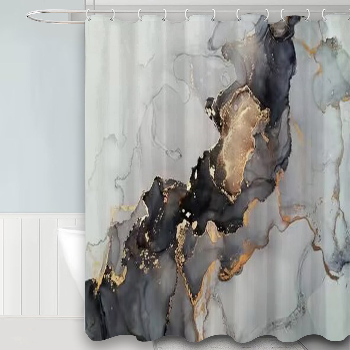 Marble Pattern Waterproof Shower Curtain