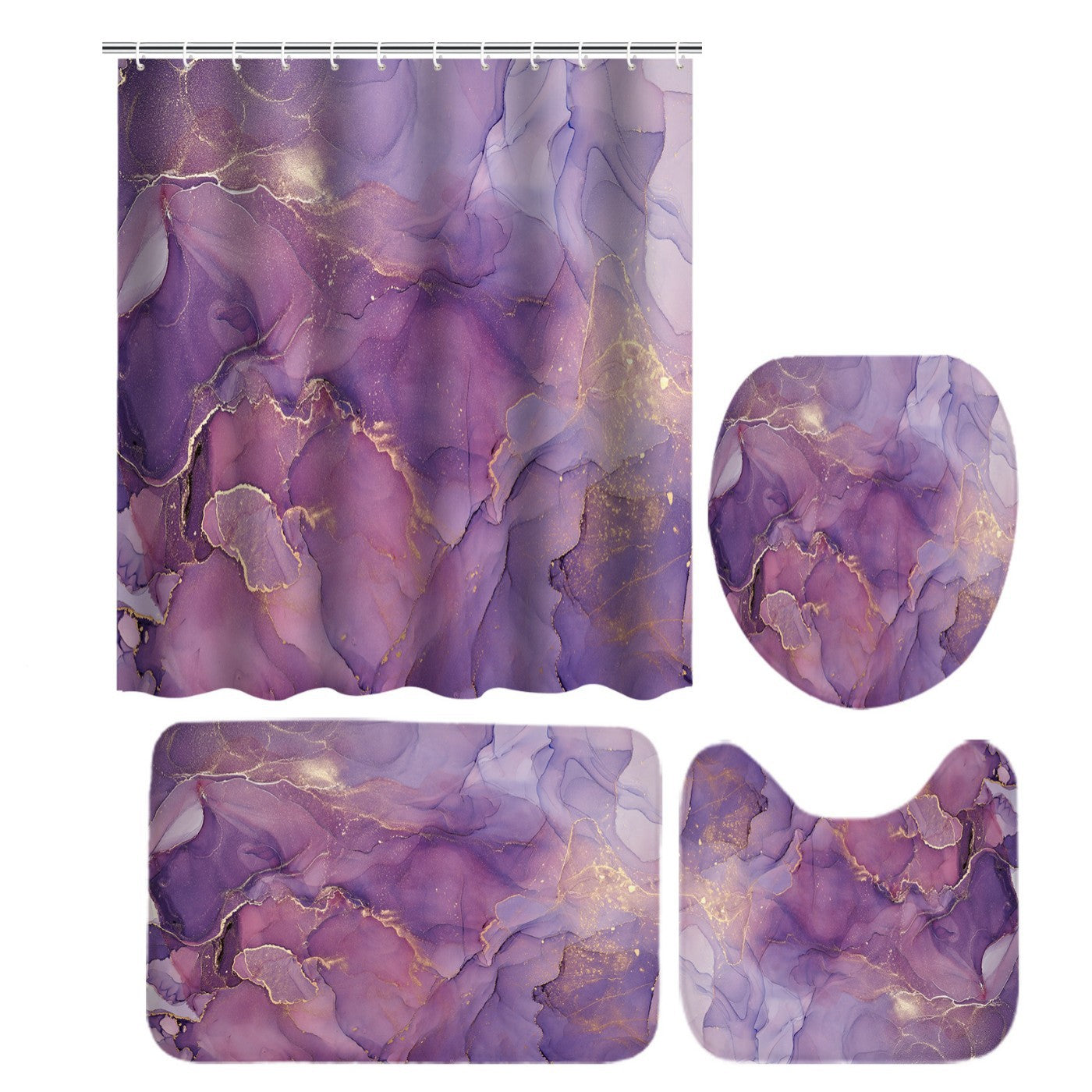Marble Pattern Waterproof Shower Curtain