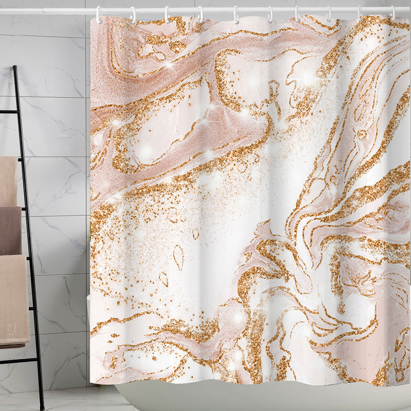 Marble Pattern Waterproof Shower Curtain
